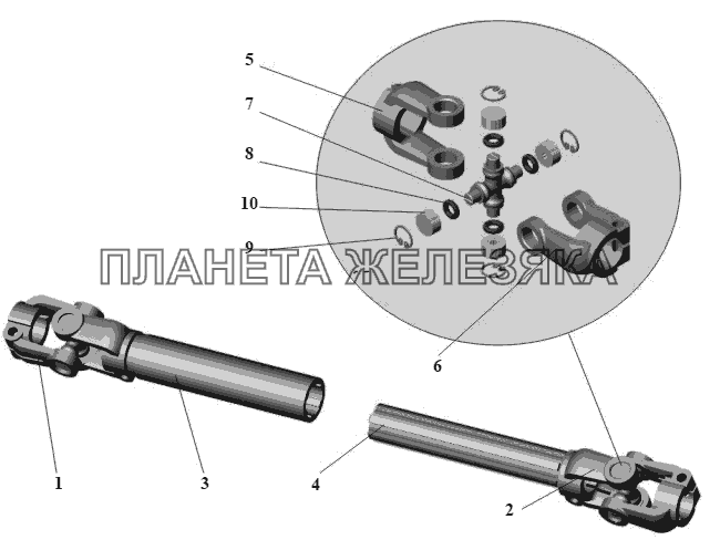 Карданный вал 101-3444062 (до 2004 г.) МАЗ-152 (2011)